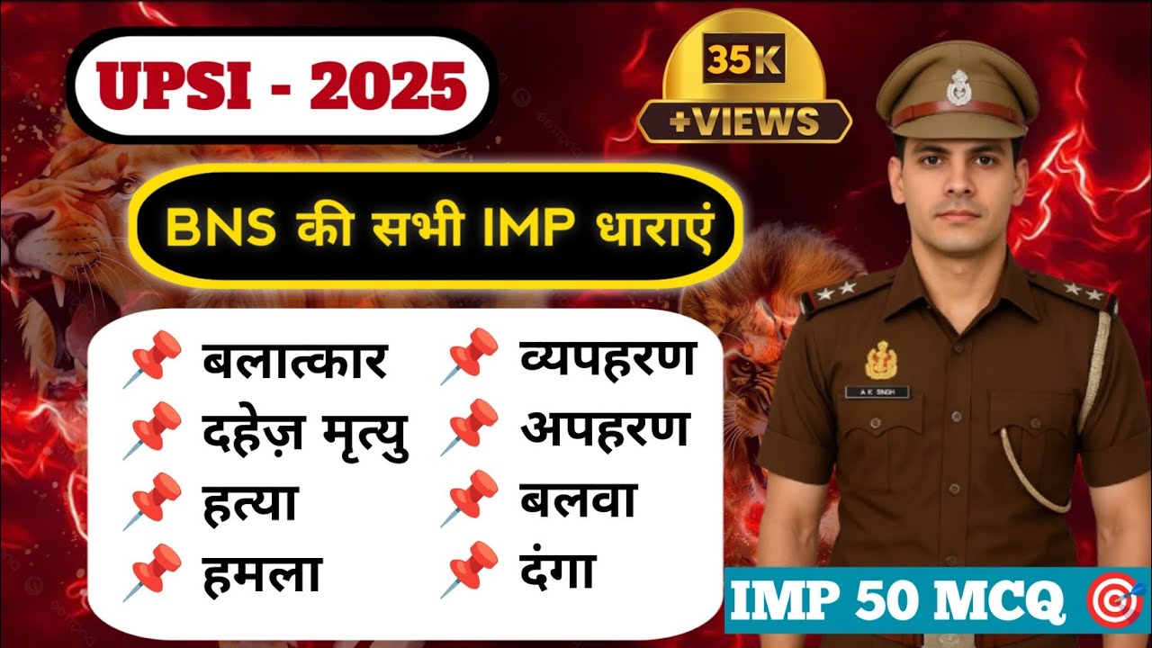 BNS Complete Revision | 50 MCQ जो हर उम्मीदवार को पता होने चाहिए