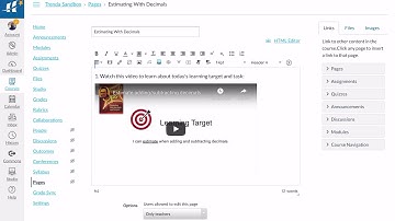 Canvas 1 minute tip - using the HTML Editor