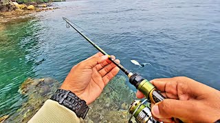 Mancing teknik TOKI-TOKI asli Joss Gandoss.!! | Mancing Landbased Ultralight Jigging Shore Jigging