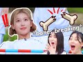 TWICE breaking their backs for a game of limbo for 6 minutes straight