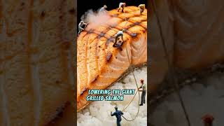 Mini Workers Build a Rice Mountain & Conquer a Giant Salmon! 🍣👷‍♂️