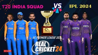 IND vs KKR - India T20 World Cup vs Kolkata Knight Riders IPL 2024 RCPL 24 Auction Live Stream