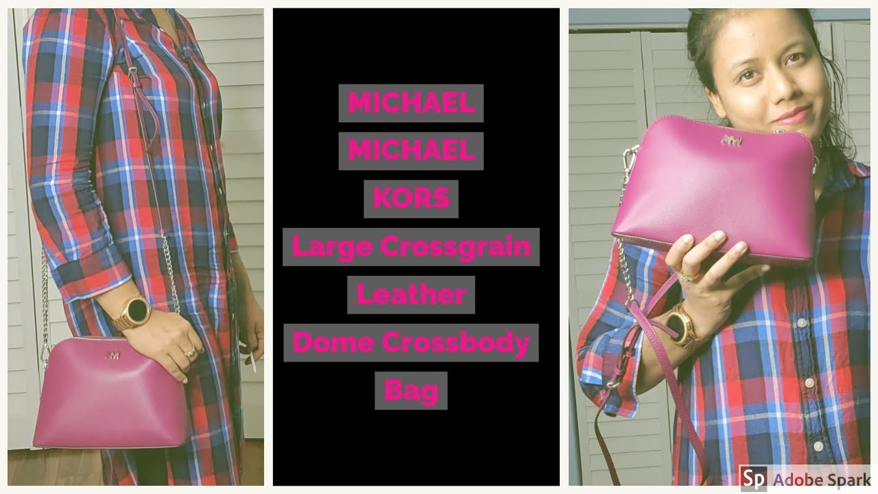michael michael kors large crossgrain leather crossbody clutch