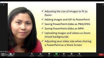 PowerPoint tutorial for Zoom virtual background, add image/video, and resize video on screen share.
