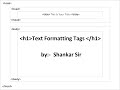 Lecture 2_Text formatting Tags By ~ Shankar sir | Shine skill