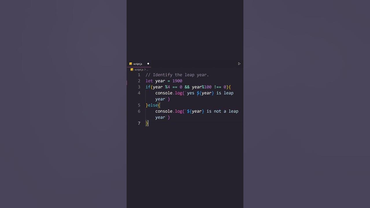 Identifying The Leap Year Using Javascript #programming #javascript ...