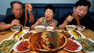 집밥 한 상! 묵은지고등어찜, 부추전, 가지무침, 계란말이, 오이냉국, 일미무침!! (Korean Homemade foods)요리&먹방!! - Mukbang eating show