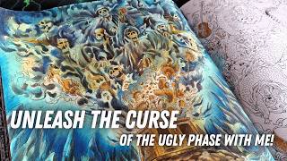 Coloring Kerby Rosanes' Dark Fairy Tales | Watercolor, Neocolor II & the Ugly Phase #adultcoloring