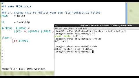 iverilog compiling -- hello world