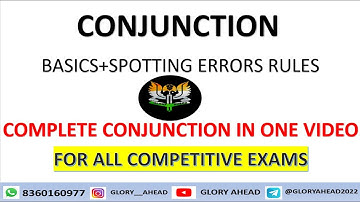 CONJUNCTION | BASICS + SPOTTING ERROR RULES | AFCAT ENGLISH | CDS  ENGLISH |