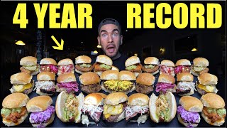 TRYING TO BEAT A 4 YEAR BURGER RECORD CHALLENGE (It Killed Me) | Joel Hansen