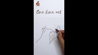 How to draw a Cat with Butterfly in one line art / One line art  #shorts