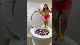 Going Under In The Worlds Biggest Toilet Surprise Egg Pool #Shorts