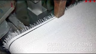 : Ultrasonic fabric cutter - Ultrasonic loom cutter- slitting process + cut&seal + clean finishing.