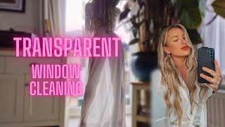 [4K] Transparent GOWN window CLEANING | Athena Allure TryOn