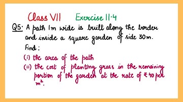 Q5, Ex.11.4 Chapter:11 Perimeter And Area | NCERT Maths Class 7 | CBSE | Area of the path