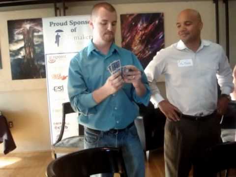 Magician Caleb Wiles demonstrates how to cheat in ...