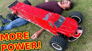 World's Longest RC Car get 2 GIANT motors + speed run