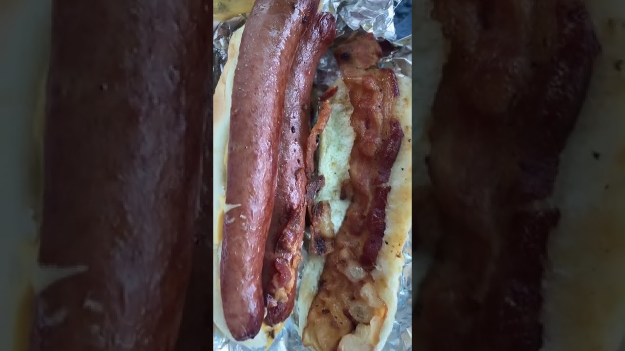 Five guys bacon cheese dog  and bacon cheese buger 