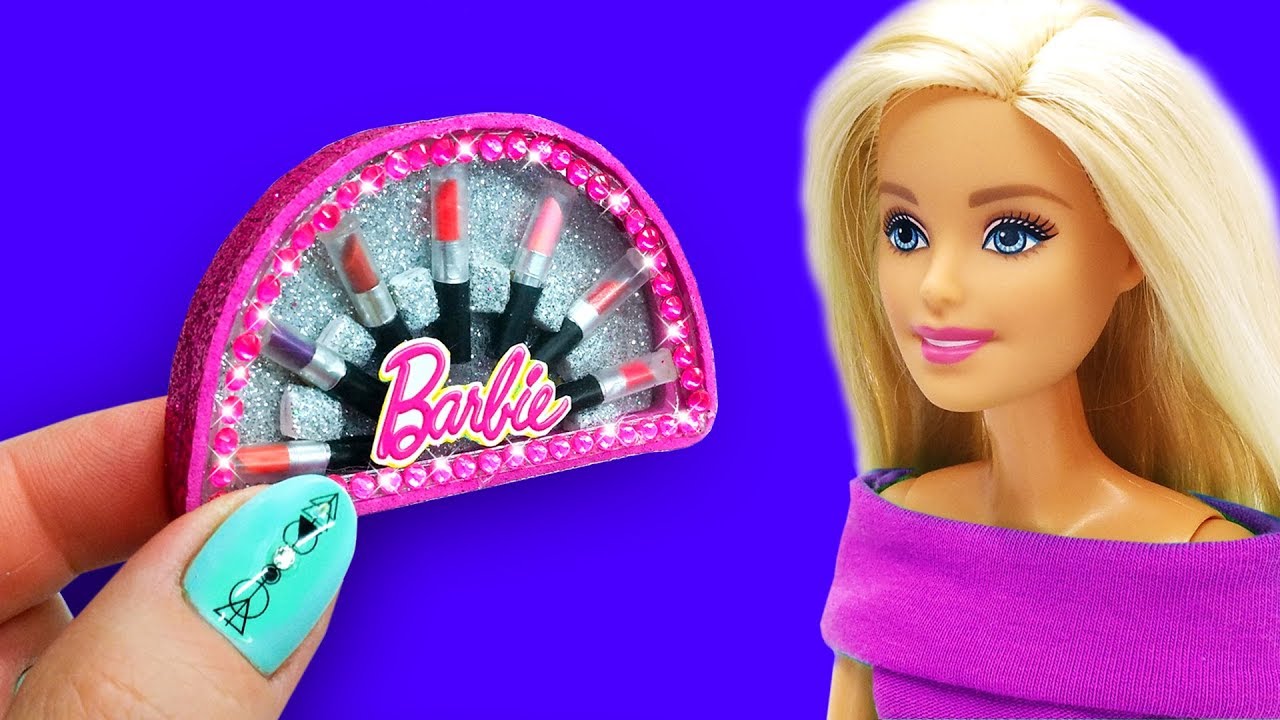 Barbie Doll Makeup Set. DIY for Kids. How to Make Miniature Crafts 