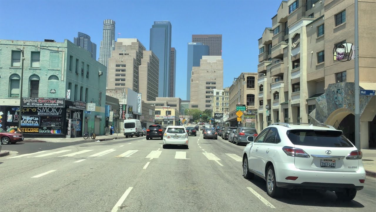 Los Angeles 4K - DTLA & Hollywood - Driving Downtown - USA