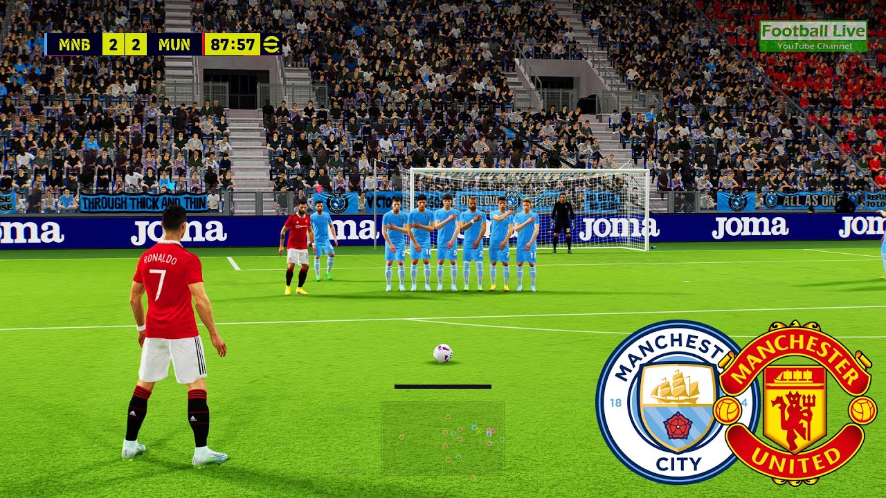 PES 2023 Manchester City vs Manchester United Ronaldo Free Kick Goal Gameplay PC