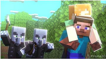 Alex & Steve VS Pillagers Movie Trailer | Prisma 3D Minecraft Animation