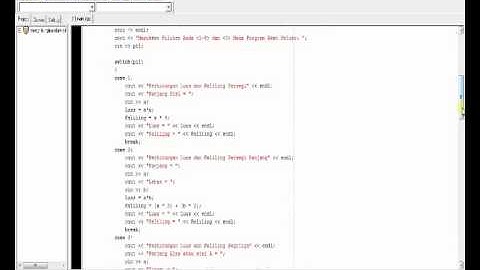 video kel 8 pmtkb program dev C++ menghitung luas dan keliling bangun datar