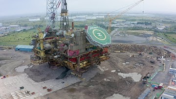 Able UK Brent Bravo Helipad Demolition Video