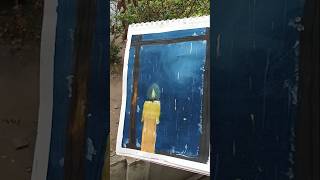 small clip of rainy day painting # sumeraartz # rainy day # youtube shorts