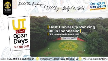 UI Open Days 2021 | Sekolah Ilmu Lingkungan & Sekolah Kajian Stratejik dan Global UI
