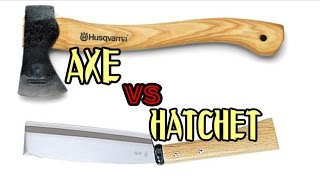 斧vs鉈　キャンプにおける使用シーン　AXE vs HATCHET  At the Camp