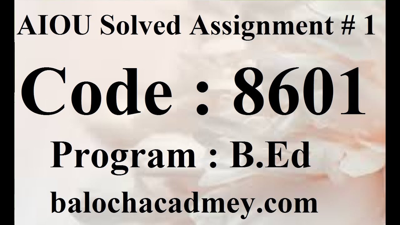 aiou assignment 8601