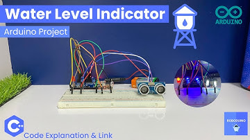 Water Level Indicator System Arduino UNO Project using Ultrasonic Sensor & 5 LEDs ⚪️🔵🔴
