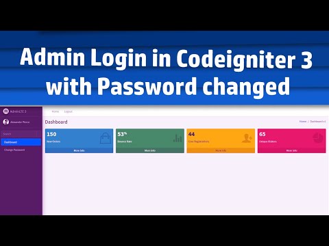 Admin login system with Change password in Codeigniter 3 | HTML |  PHP | MySql