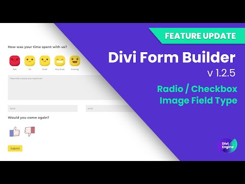 Divi Form Builder V1.2.5 Update with radio & checkbox image field types!