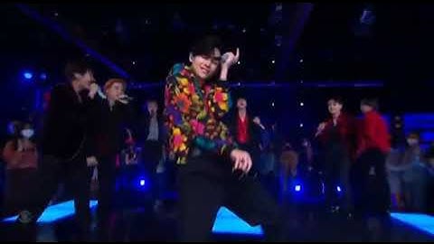 Taehyung Butter Dance break at The late show with James Corden