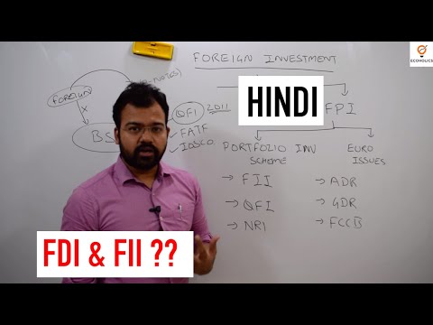 FDI and FII Explained in Hindi | Foreign Investment in India | ADR GDR and FDI Caps