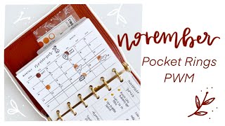 November 2020 Pocket Rings Plan With Me | LindseyScribbles