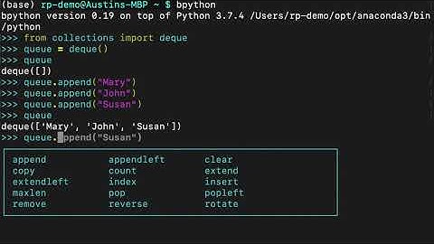 Using collections.deque for Queues and Stacks in Python