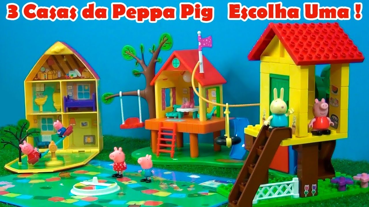 Peppa Pig Casa com Jardim DTC Amarelo/Rosa/Azul