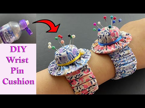 DIY Wrist Mini Hat Charm Pin Cushion with Bottle cap, Pin Holder, How to  Make a Wrist Pin cushion