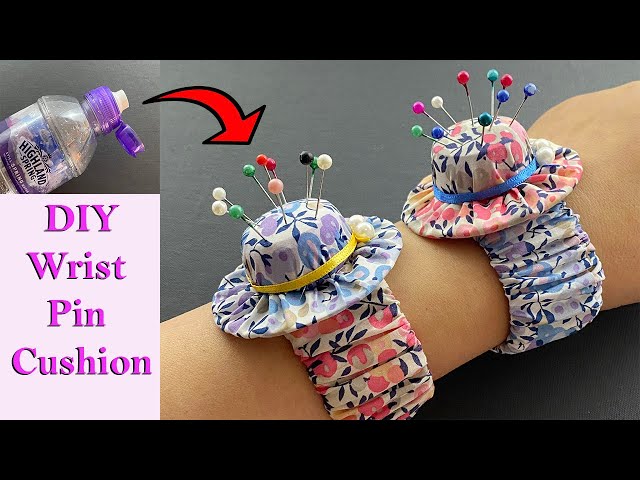 How to Make A Wrist Pincushion Easy Step By Step Sewing Tutorial/DIY Wrist  Pin Cushion from Scraps 