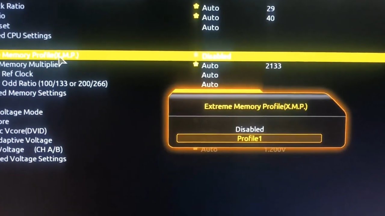 How to enable XMP (Extreme Memory Profiles) in Gigabyte Motherboard