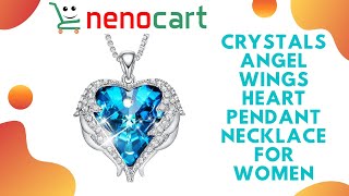 Best Crystals Angel Wings Heart Pendant Necklace For Women