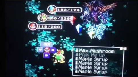 Super Mario RPG - Battling Culex Part 2/2 (without Peach and Lazy Shell armor)