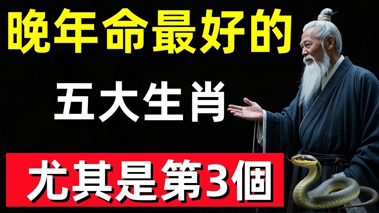 晚年命最好的五大生肖，尤其是第3個，子女孝順福壽雙全！