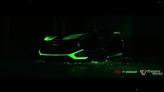 Dark Horse - Ferrari F12 Berlinetta w\/ Fi Exhaust roars \& glows in the dark