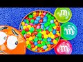 Satisfying ASMR | Surprise Container Full of Skittles & M&M's Candy with Kinder Surprise & Playdoh