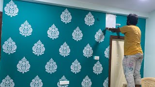 wallpaper paint design bedroom, Hyderabad Paint Royal stencil